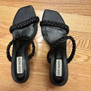 Steve Madden Black Braided Sandals
